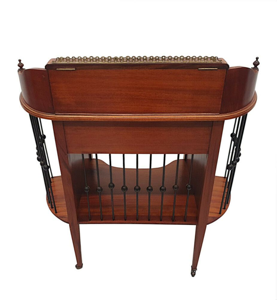 A Fine And Unusual Edwardian Inlaid Leather Top Desk photo buy