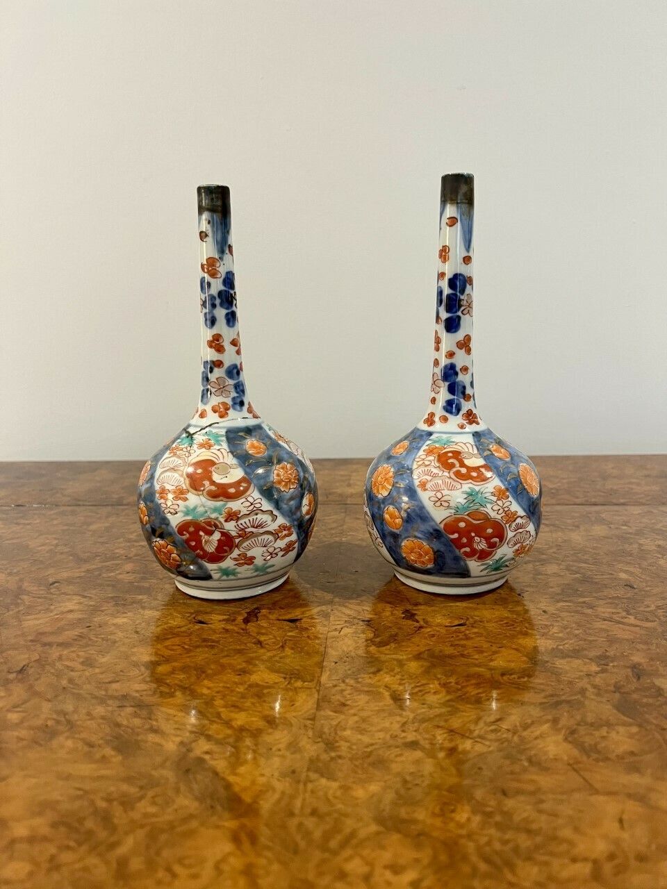 Pair Of Antique Japanese Imari Vases