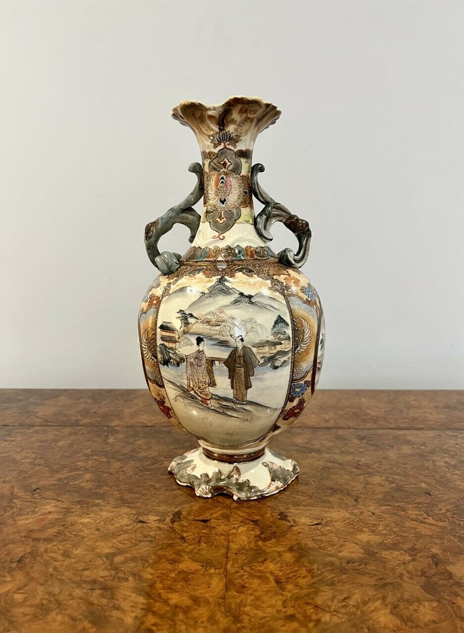 Antique Japanese Quality Satsuma Hand Painted Vase photo Home Decor