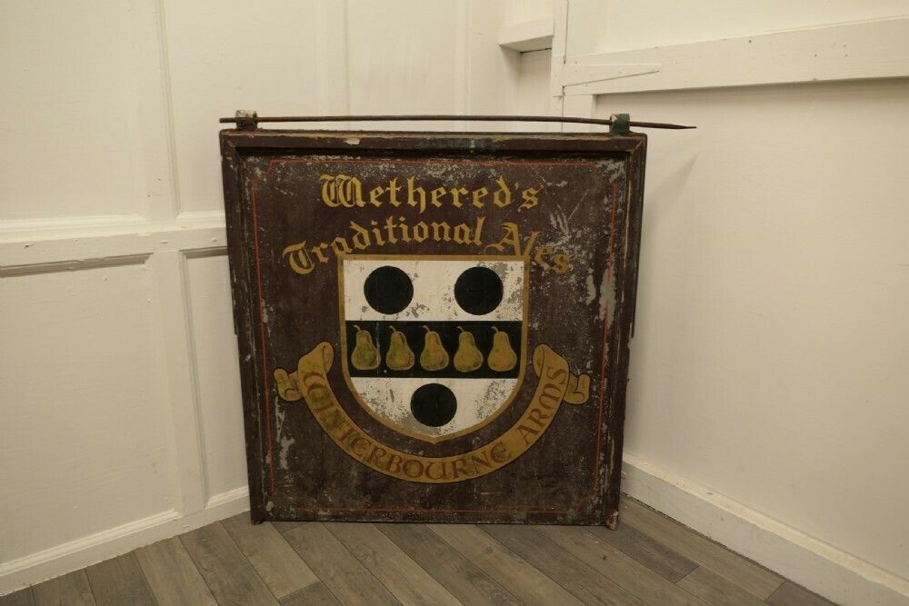 Traditional Large Hanging Pub Sign. Wethered’s Winterbourne Arms