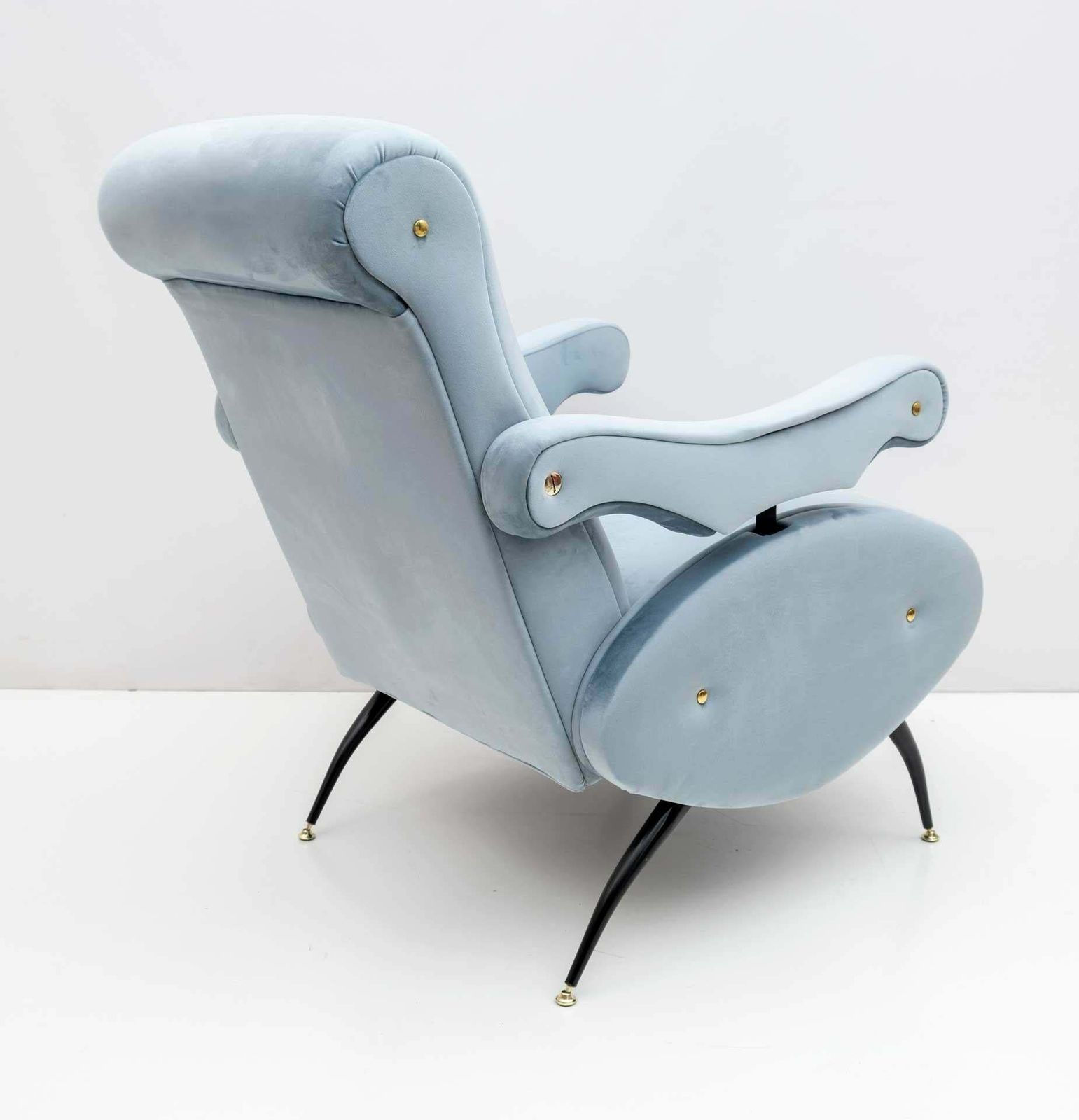 photo furniture Nello Pini Mid Century Modern Italian Velvet Reclining Armchair By Novarredo, 50