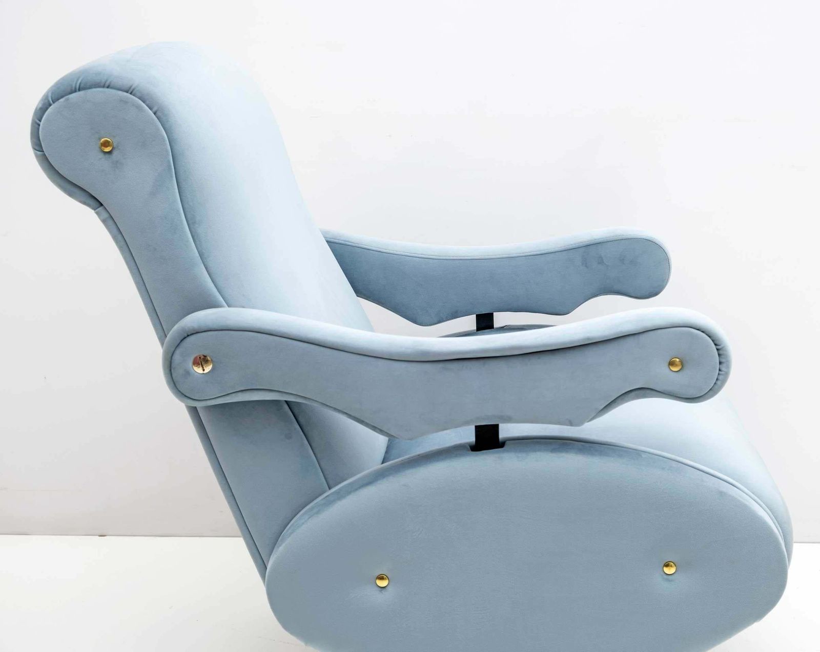 photo for sale Nello Pini Mid Century Modern Italian Velvet Reclining Armchair By Novarredo, 50