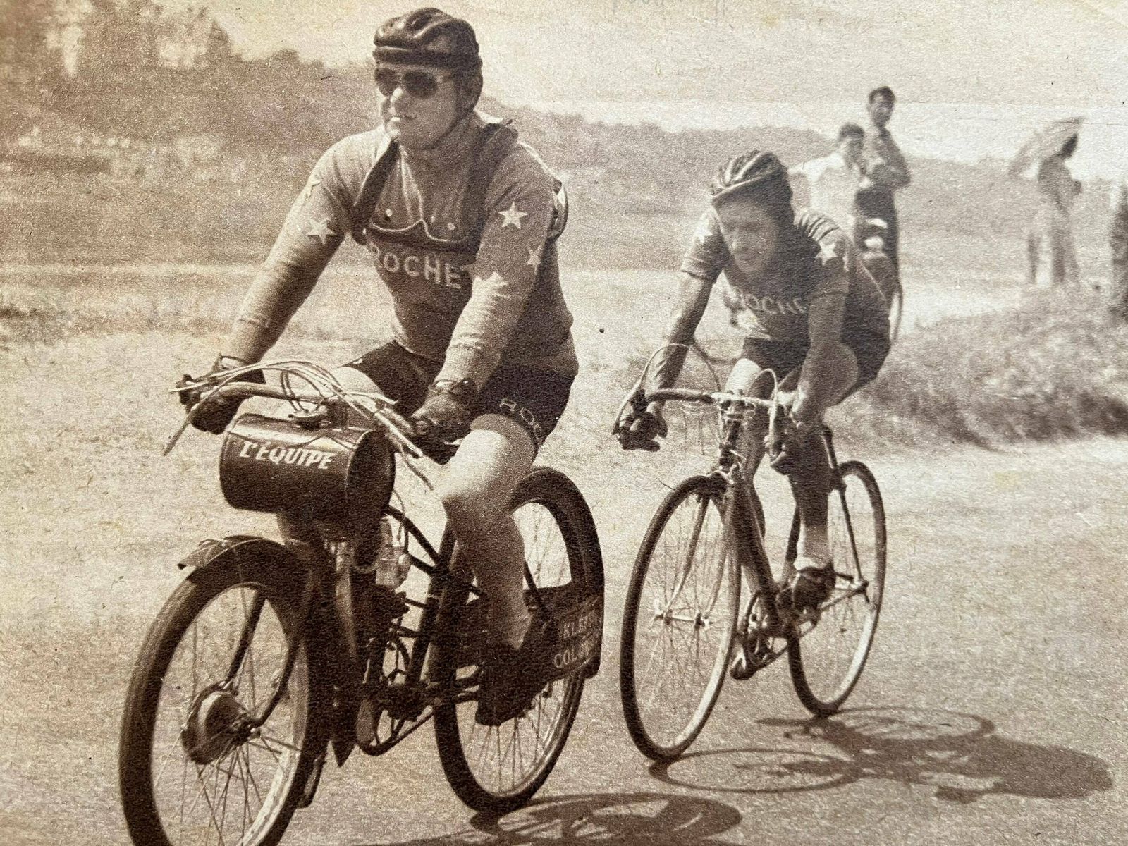 Original 1950s Vintage Tour De France Cycling Print   Stan Ockers photo 76.0