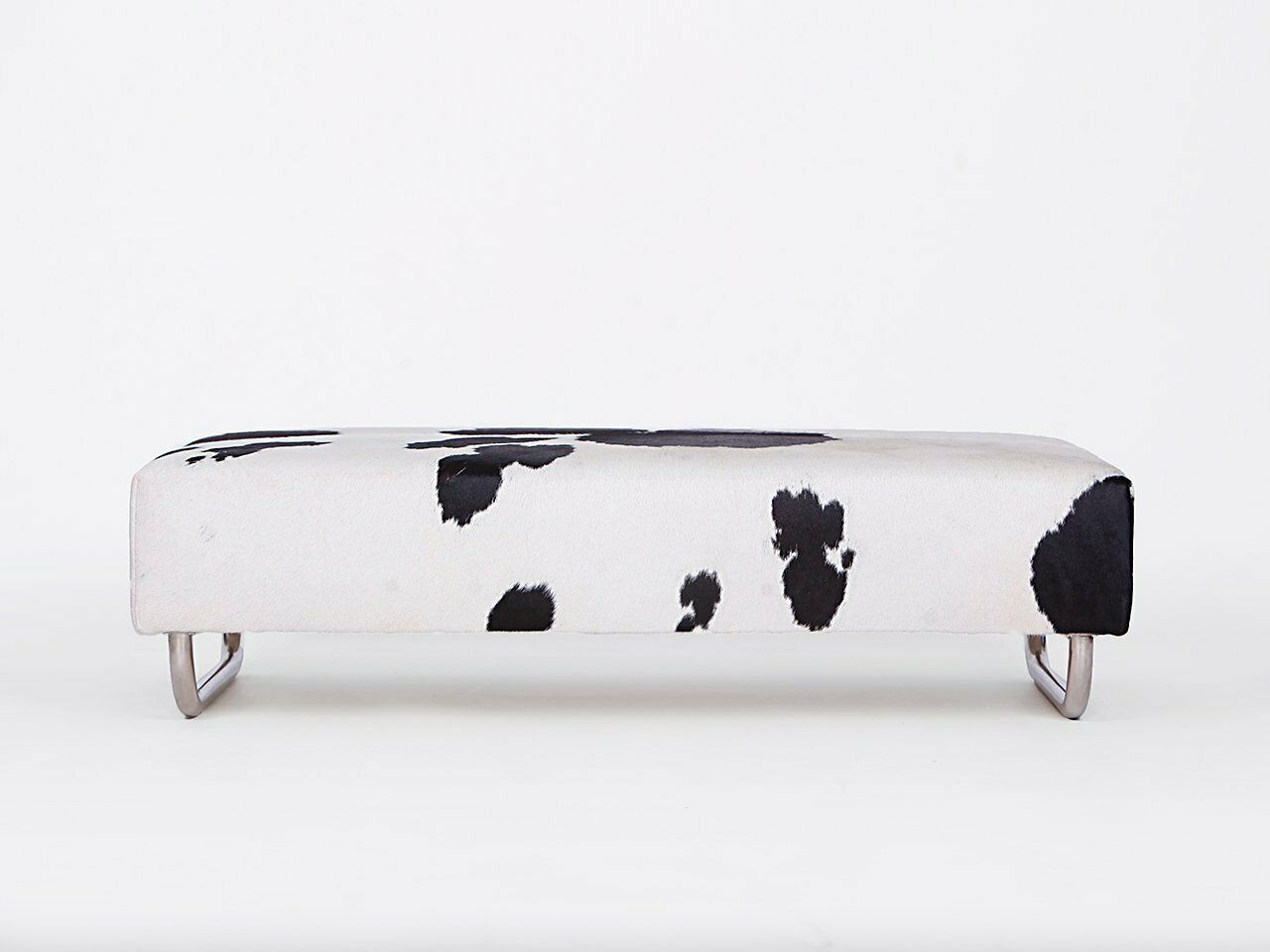 photo furniture Large Tubular Steel Cowhide Coffee Table, 1940