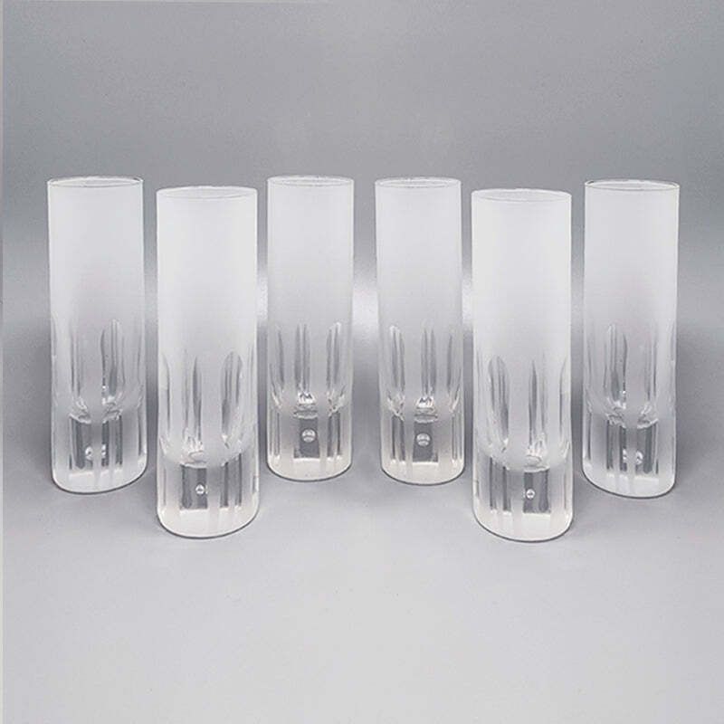1960 Gorgeous Ice Bucket With 6 Glasses In Hand Cut Lead Crystal By Kristal. Made In Italy photo buy