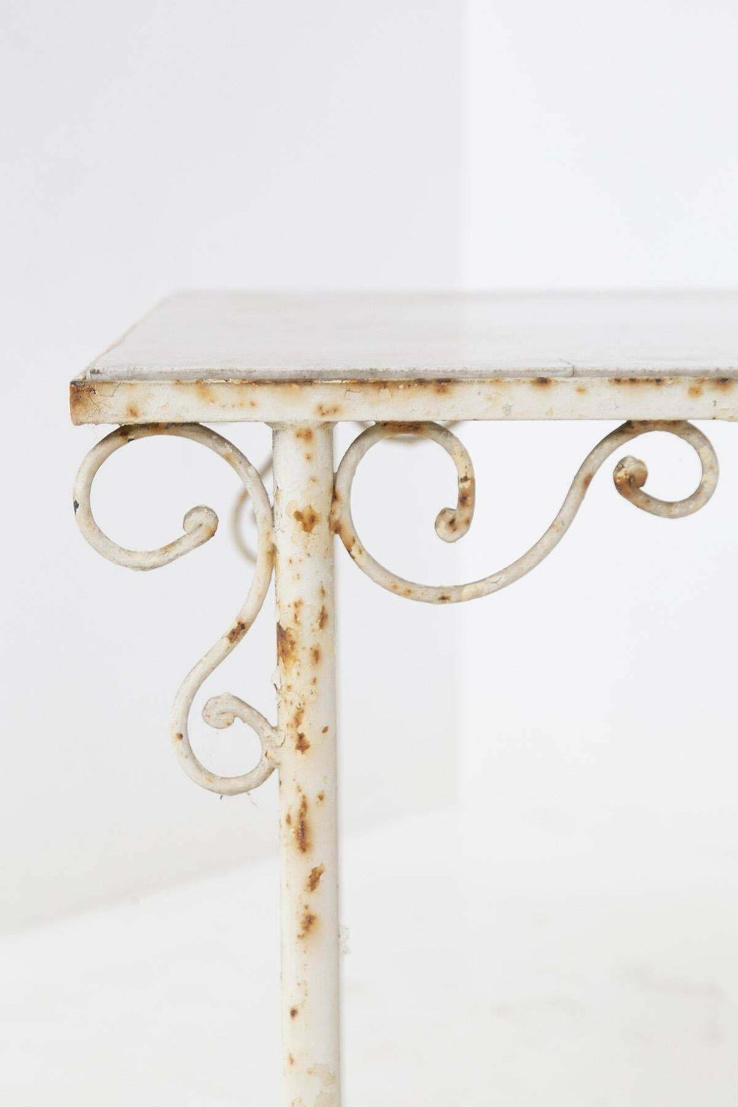 French Vintage Outdoor Iron And Marble Table photo 2722.0