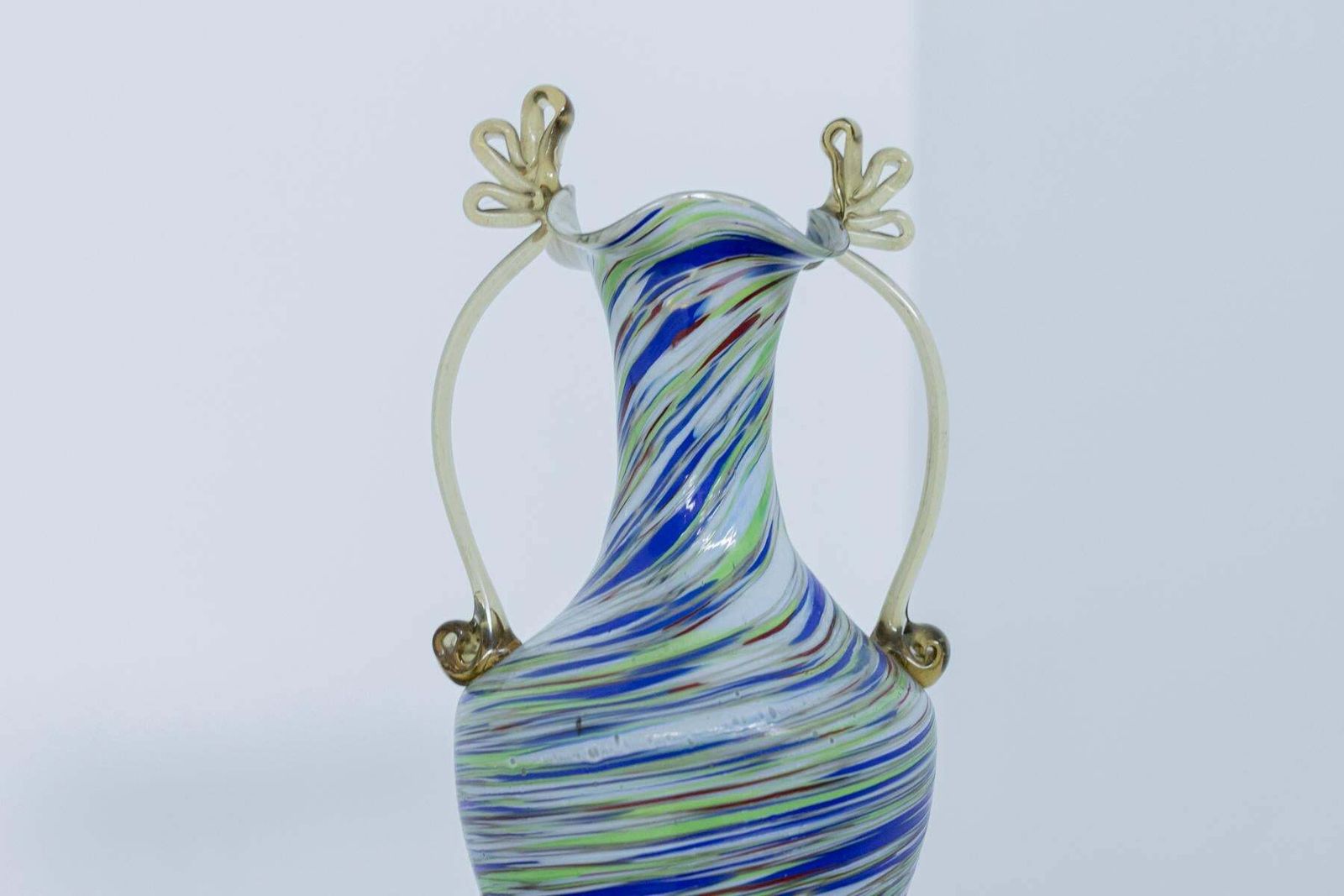 Fratelli Toso Vintage Coloured Murano Glass Vase, 1920s photo vinterior