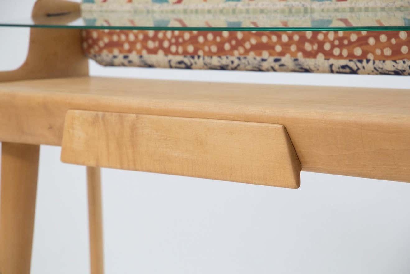 Italian Mid Century Wooden And Glass Writing Desk photo 3266.0