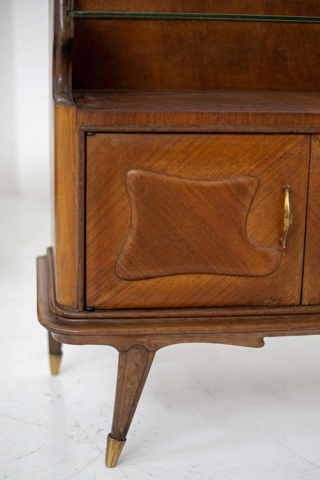 Italian Mid Century Nightstands In Wood And Glass photo vintage