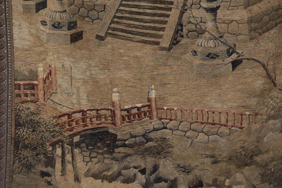 Japanese Antique Silk And Cotton Tapestry photo 3257.0