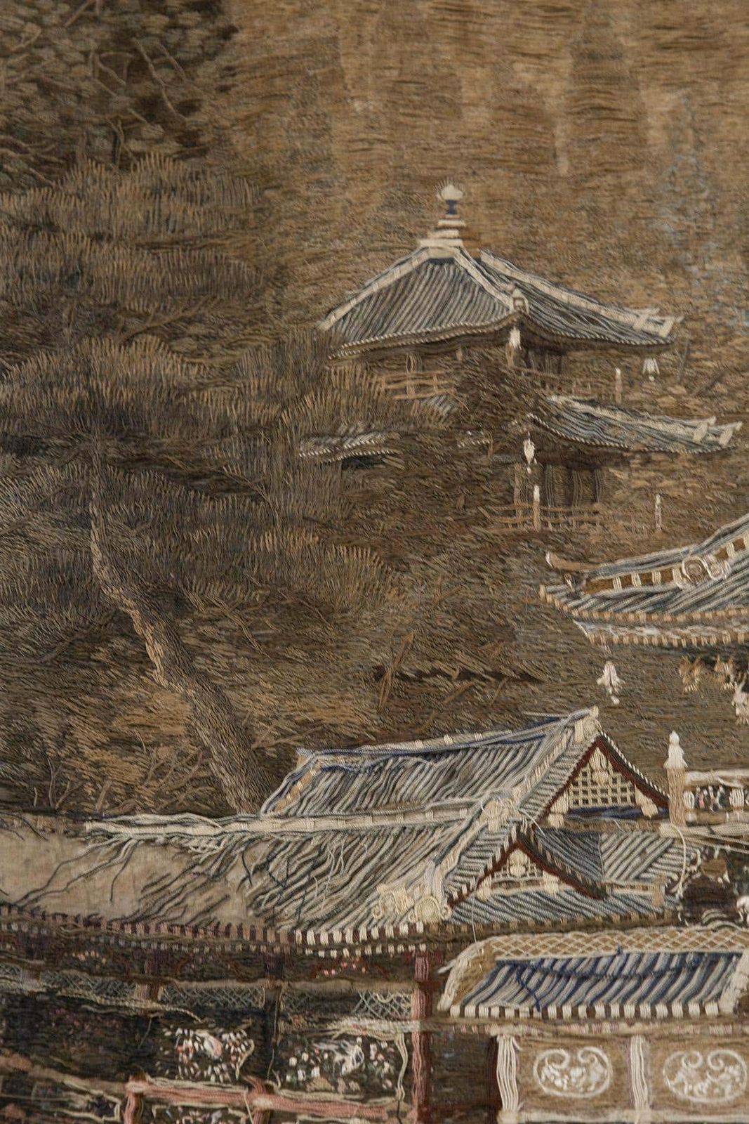photo for sale Japanese Antique Silk And Cotton Tapestry