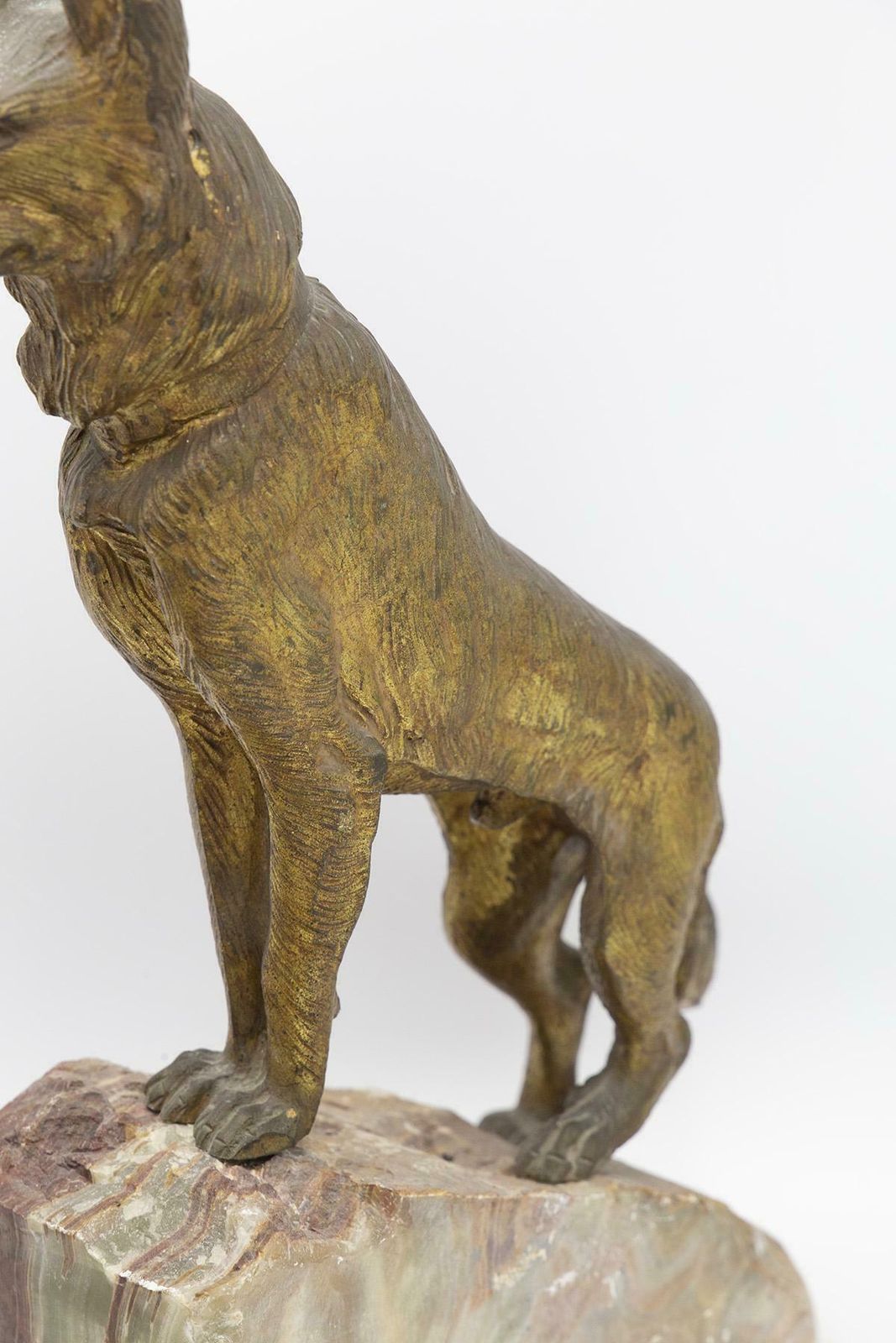 Pair Of Dog Shaped Bookends Made Of Onyx And Bronze photo 2714.0