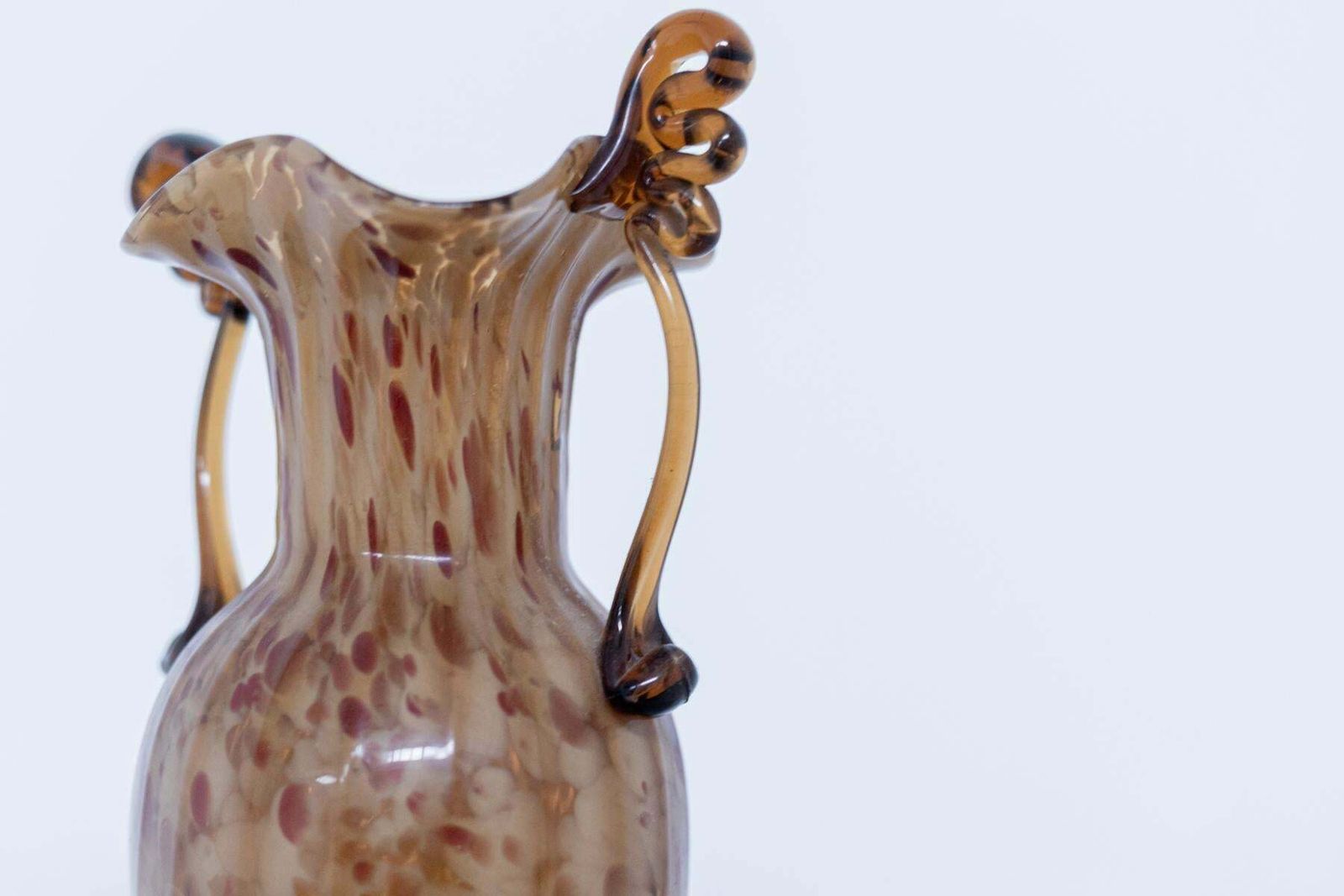Vintage Brown Murano Glass Vase By Fratelli Toso 1920s photo vintage