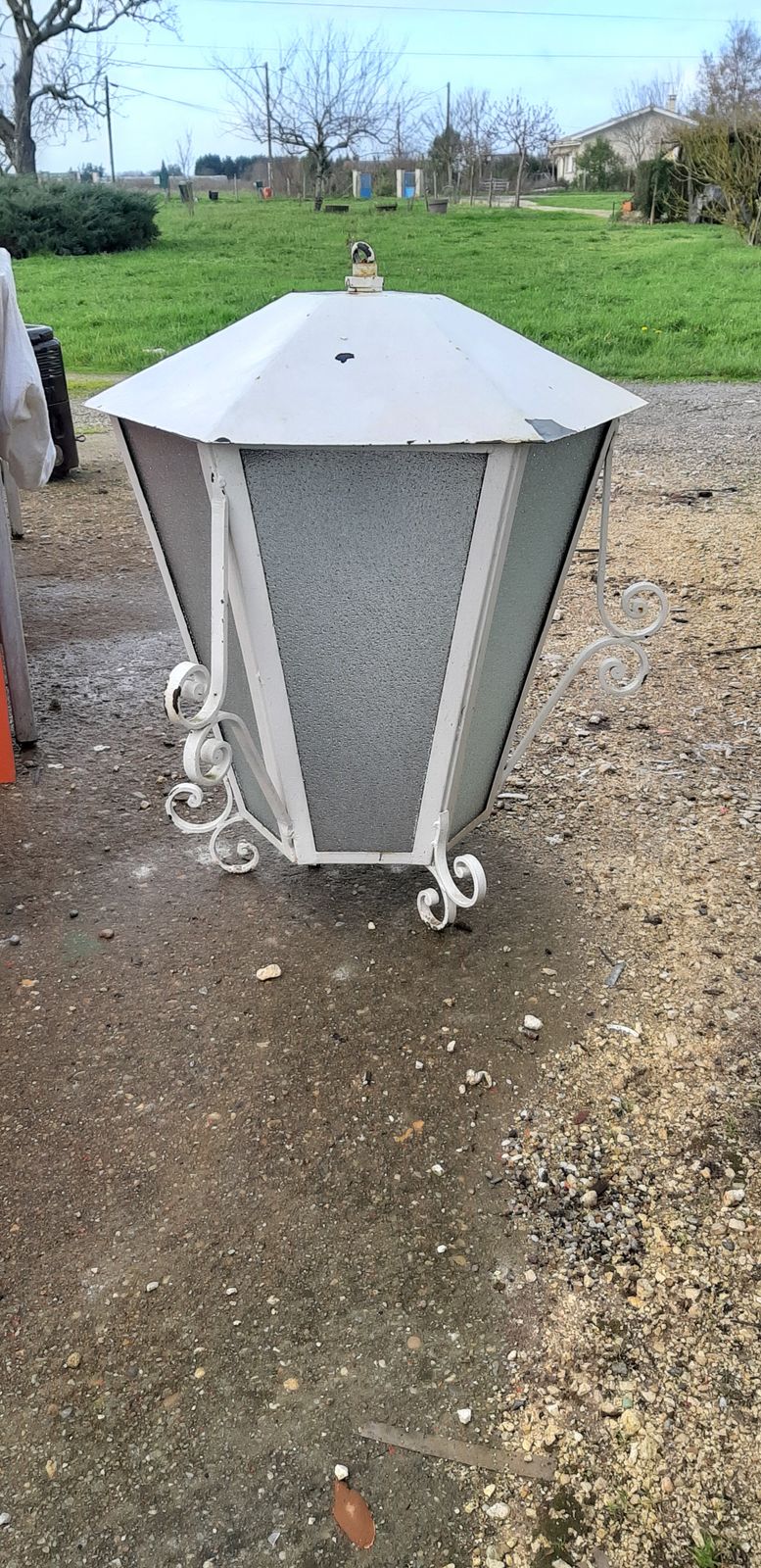 Wrought Iron Suspension 1900 Granite Glass