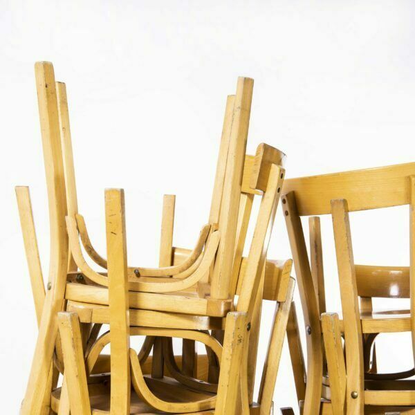 1950’s French Baumann Blonde Slim Back Bentwood Dining Chairs – Various Quantities Available photo vintage
