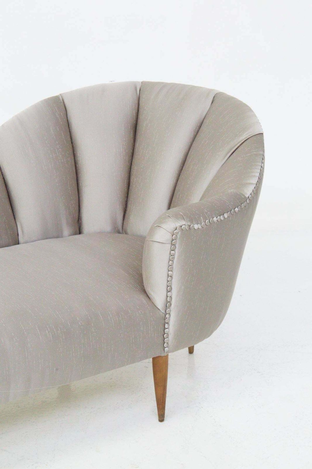 Gio Ponti Mid Century Grey Silk Satin Dormeuse ''Attr.'' photo 13026.0