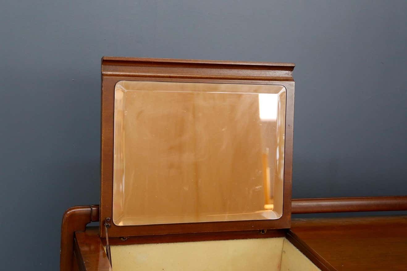 Italian Chest Of Drawers In Walnut With Pink Mirror photo buy