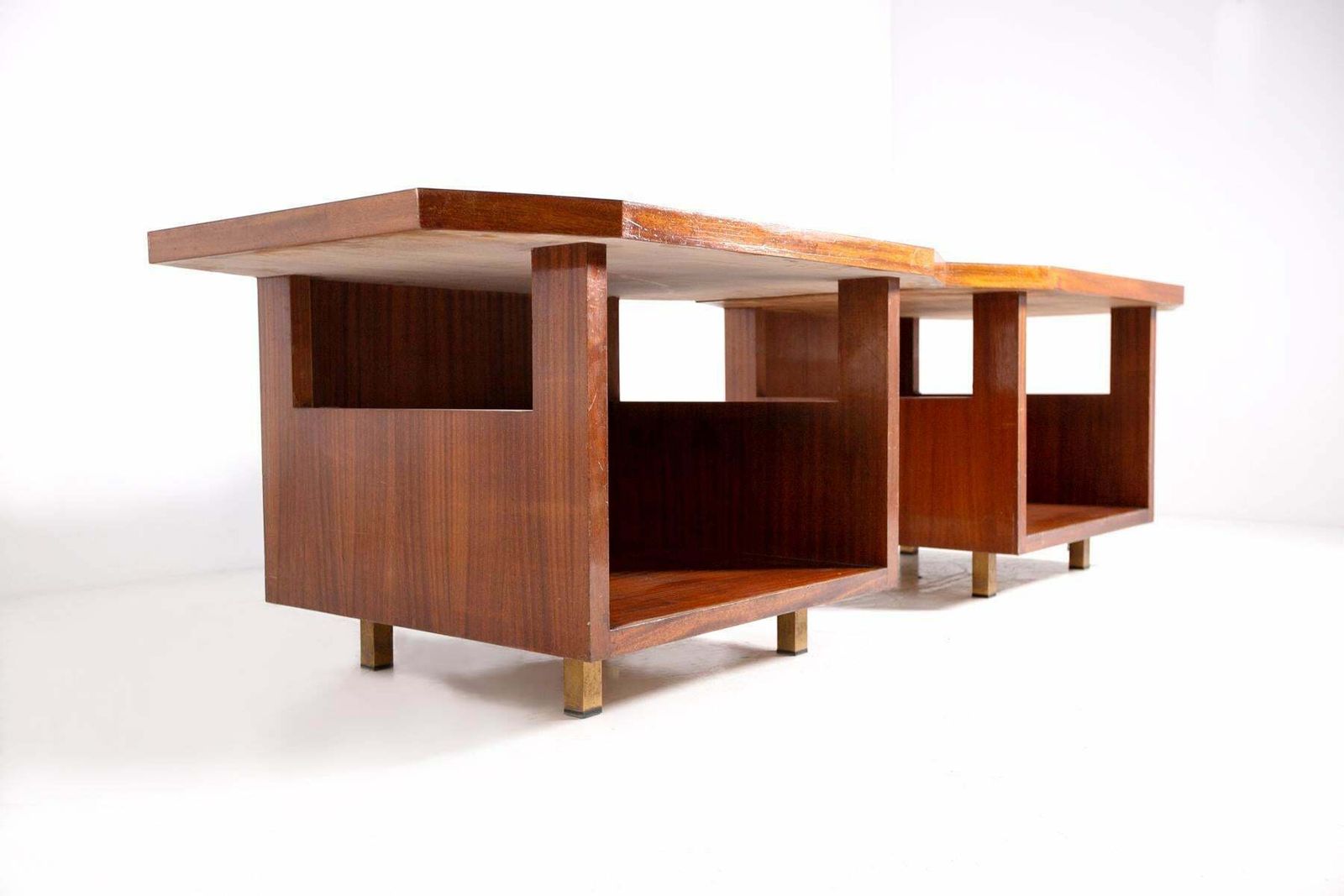 Pair Of Modular Consoles By Vito Sangirardi For Pallante Store, Bari Italy 1950s photo vintage