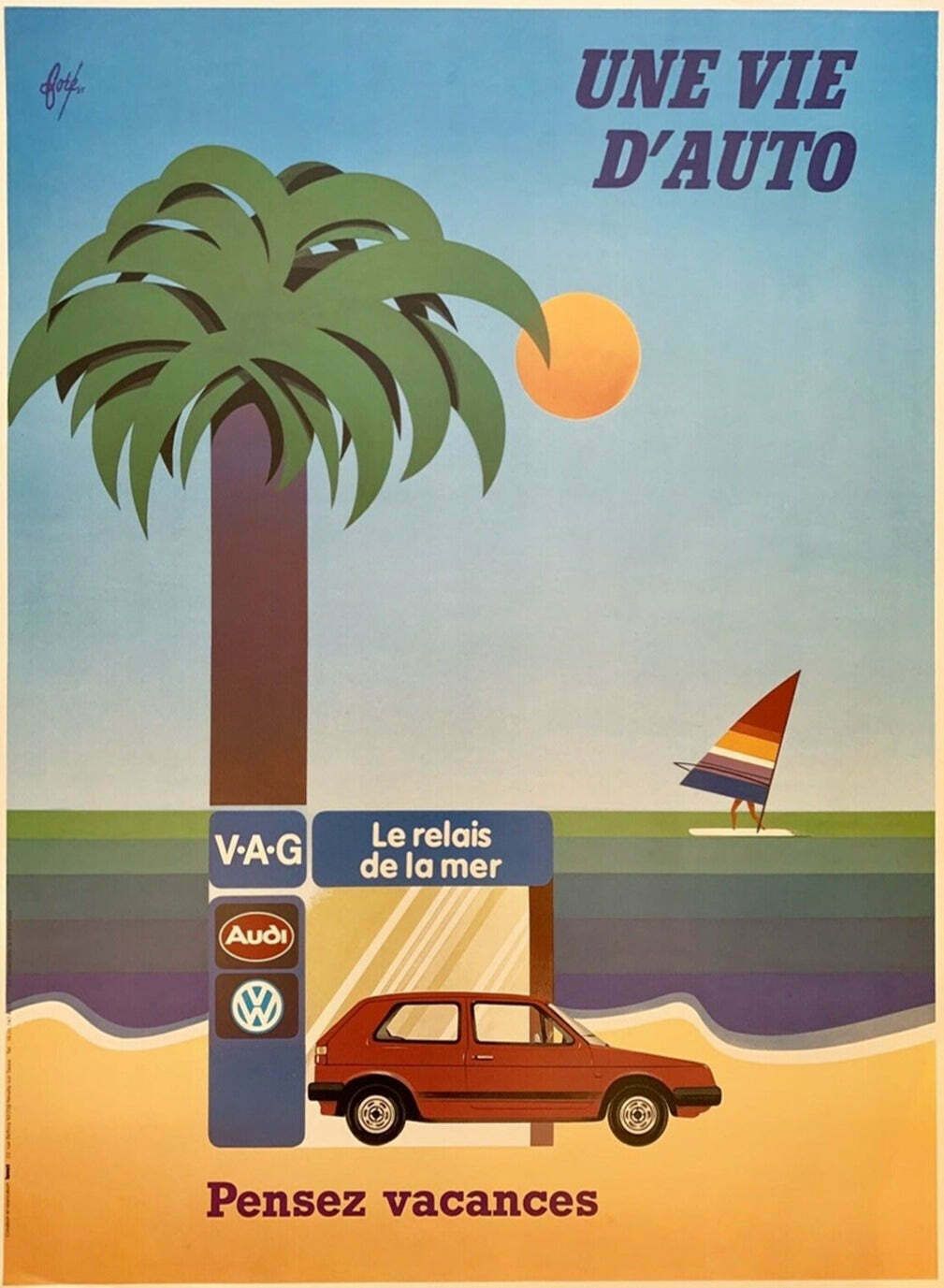A Life Of Auto   Audi Volkswagen Original Vintage Poster