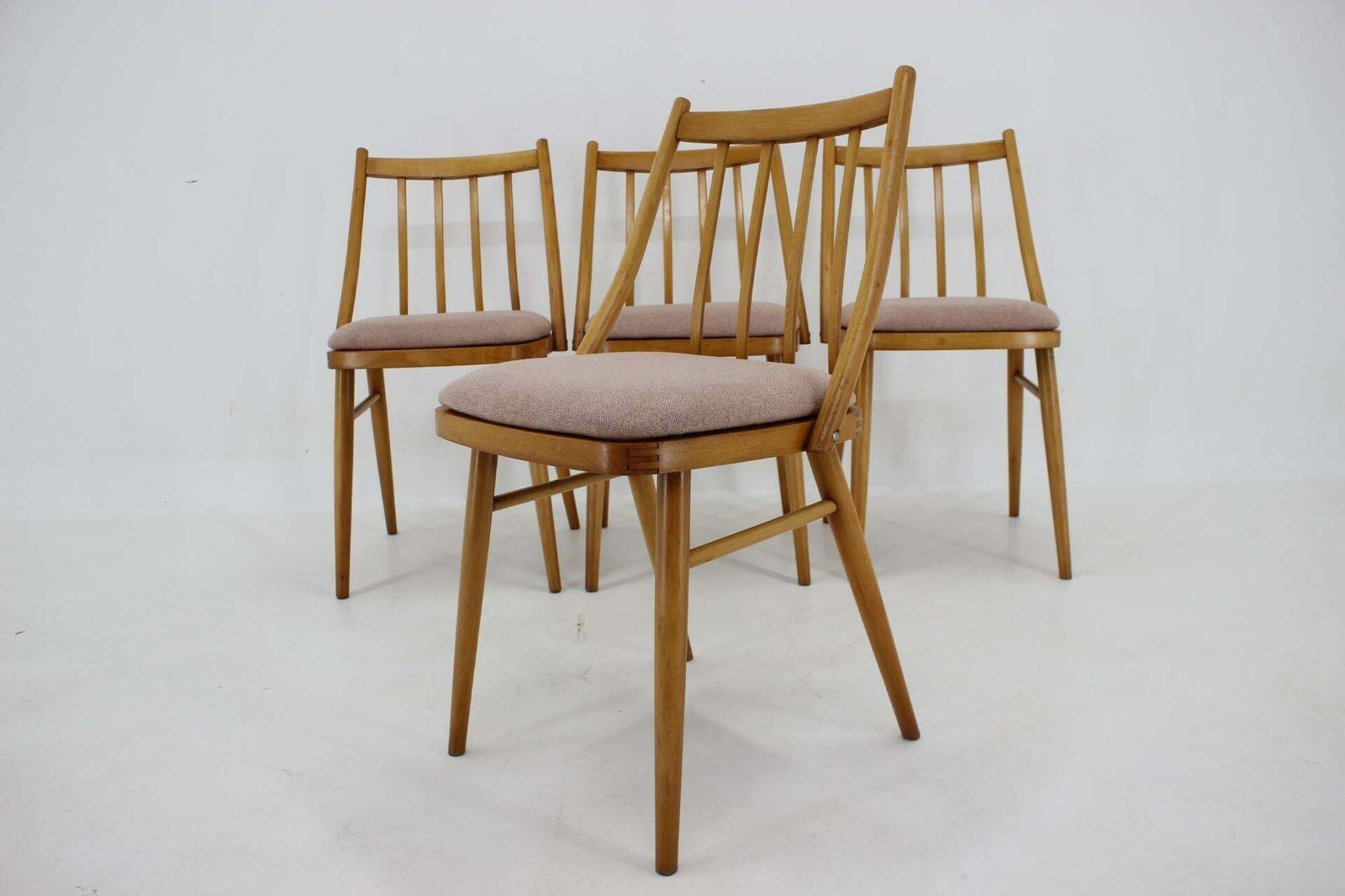 1970s Antonin Suman Beech Dining Chairs, Set Of 4 photo vinterior