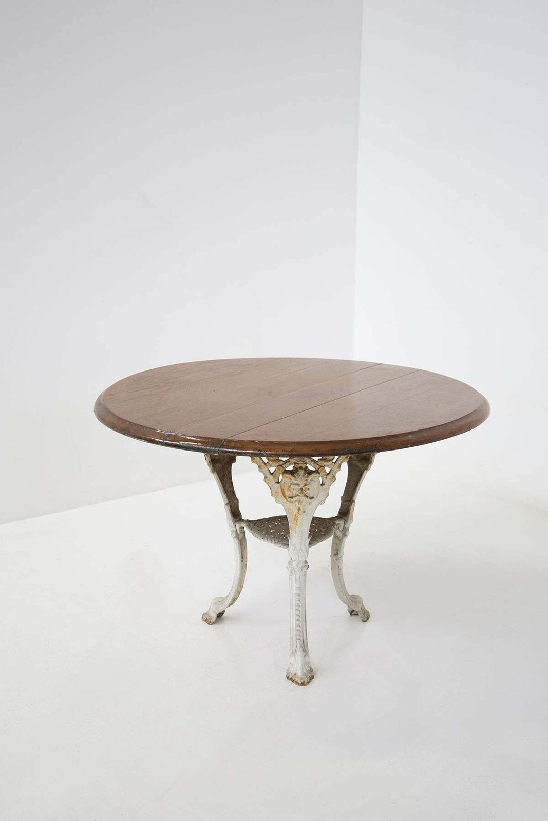 Cast Iron English Table Victorian In White And Wood photo furniture