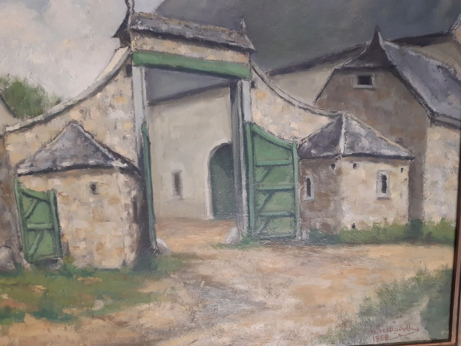 Oil On Panel, Signed And Dated 1958 'Of A Brittany Farm' photo 495.0