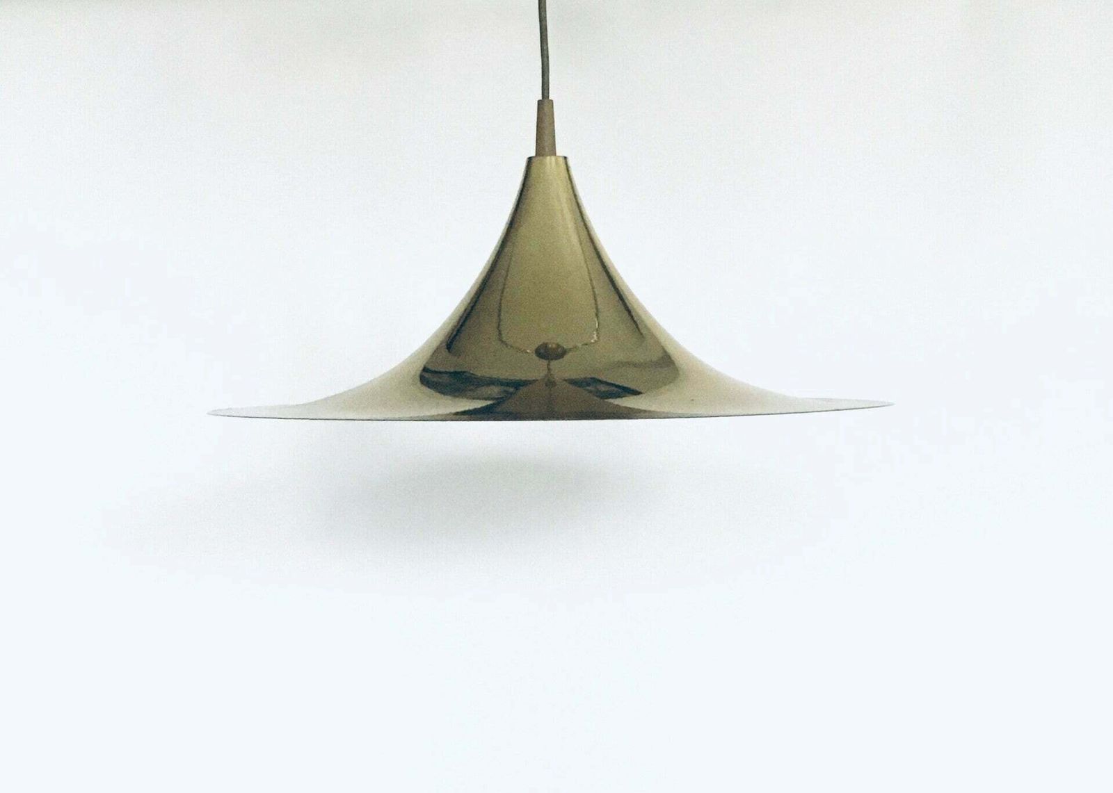 Postmodern Design Semi Or Witch Hat Gold Pendant Lamp, 1980's photo 353.4