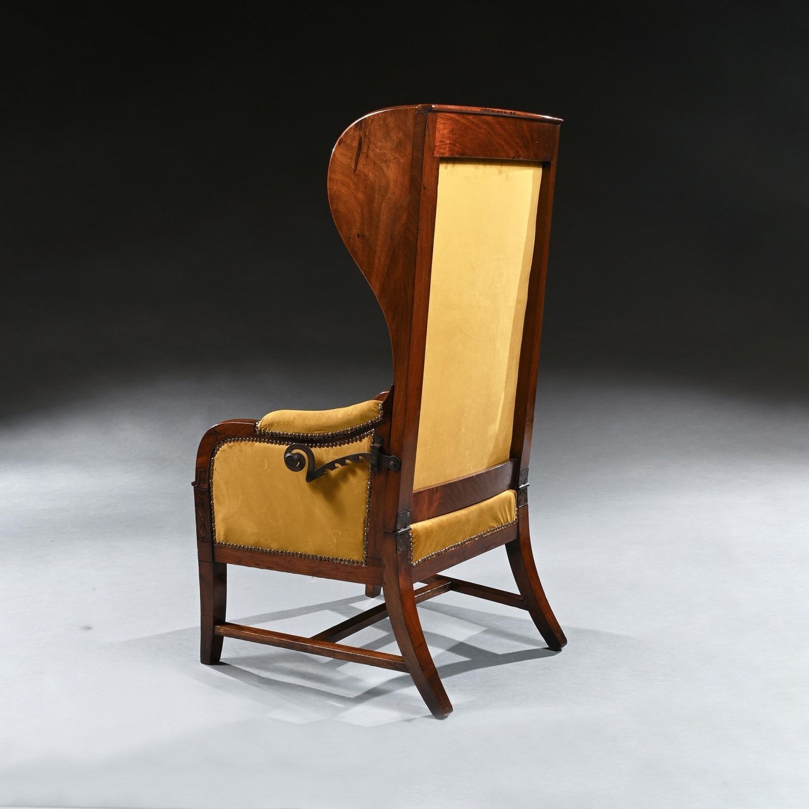 French Empire Mahogany Reclining Wing Back Armchair photo 3850.0
