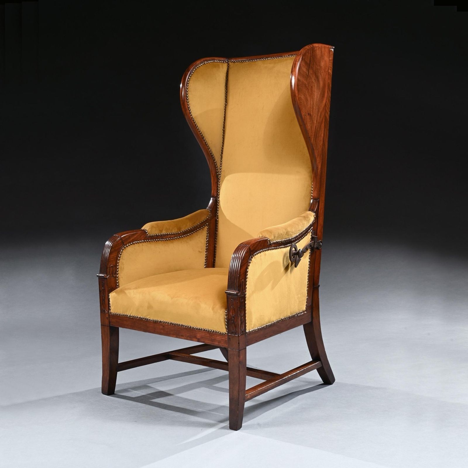 French Empire Mahogany Reclining Wing Back Armchair photo buy