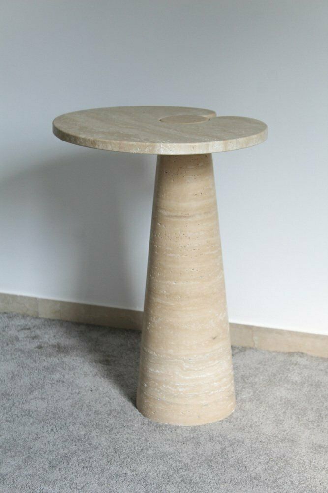 Italian Tables In Travertine By Angelo Mangiarotti 1970s Set Of 2 photo buy