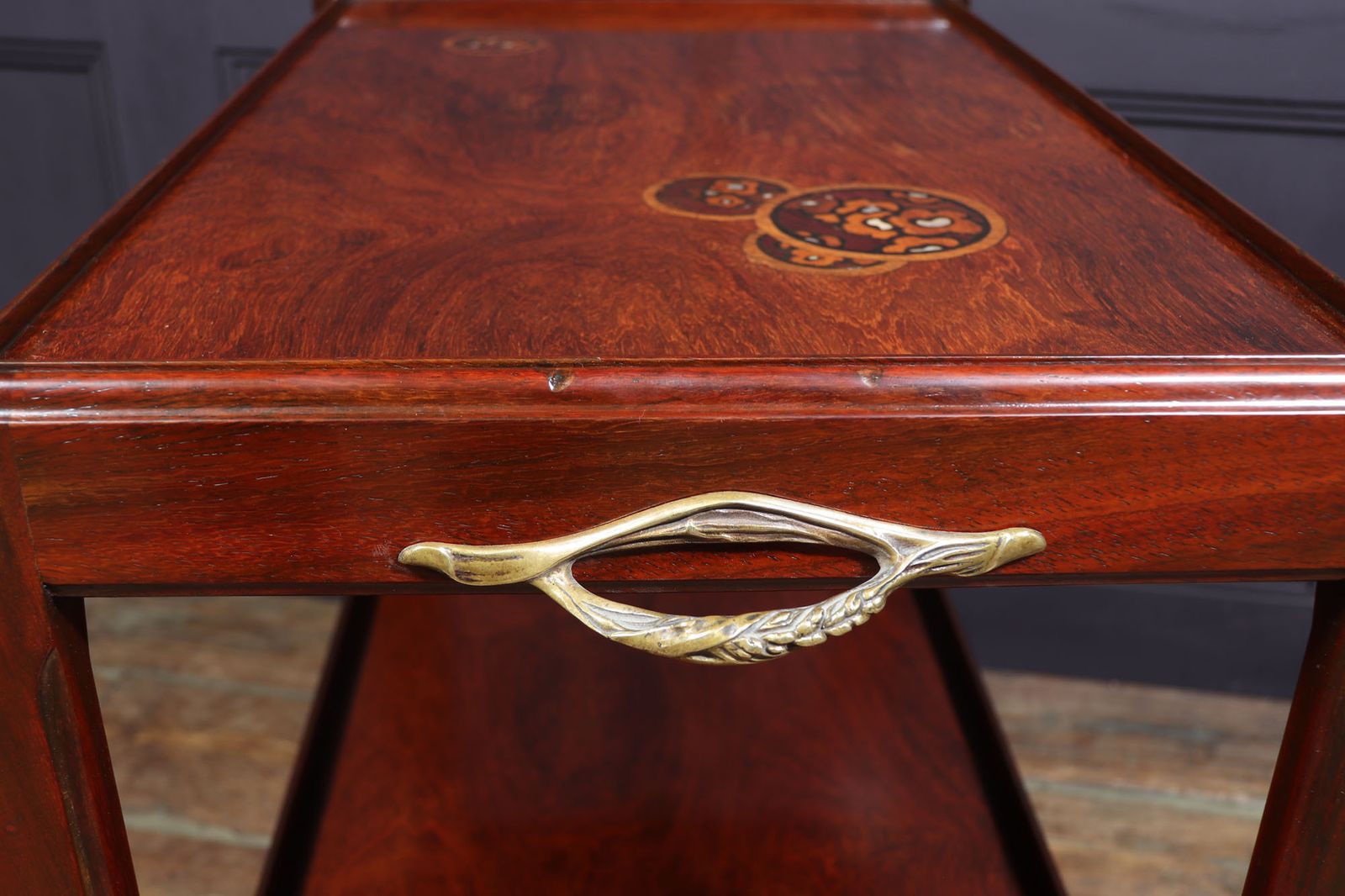 photo for sale Art Nouveau Bronze Mounted Marquetry Table By Majorelle