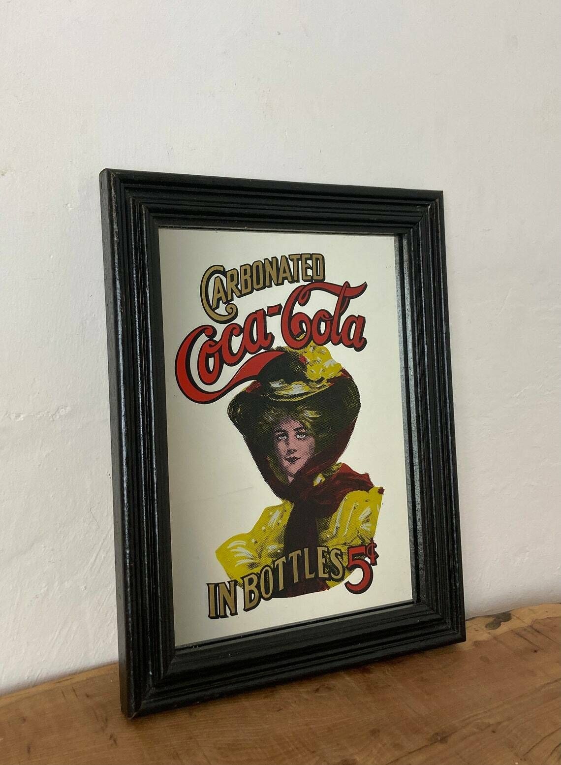 Vintage Coca Cola Mirror Soft Drink Advertising Collectibles Americana photo furniture
