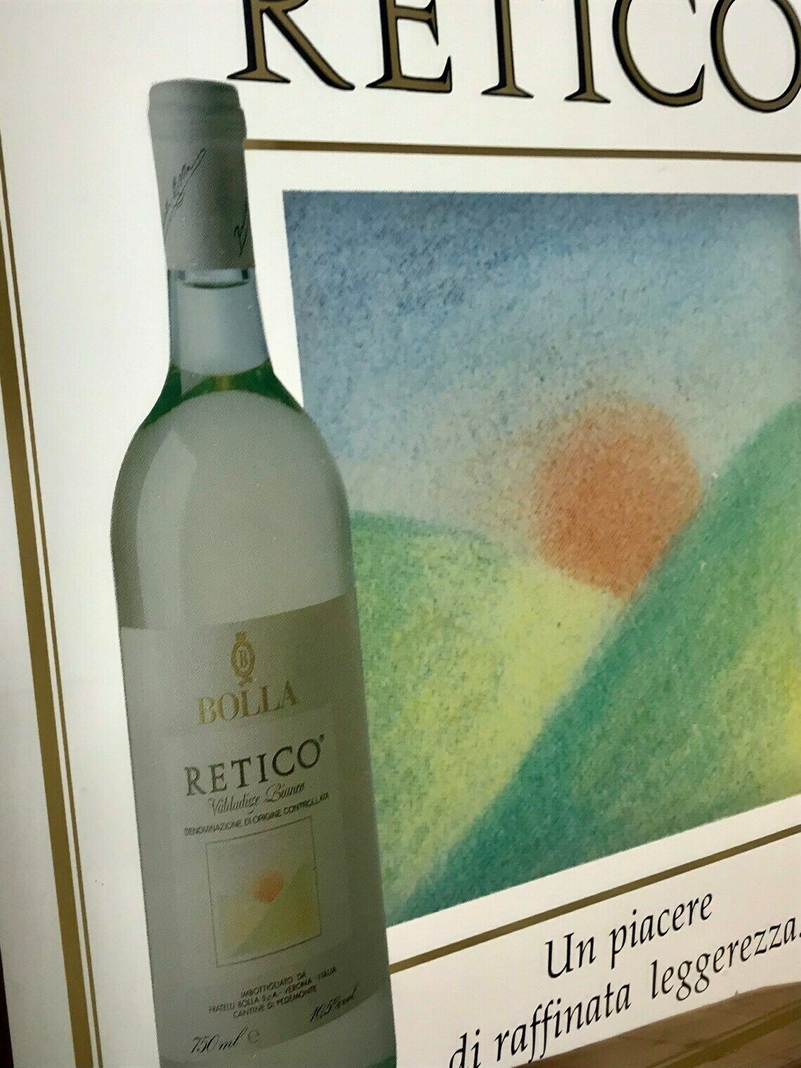 Vintage Bolla Retico Italian Wine Mirror Wall Art Advertising Collectibles Piece photo Art