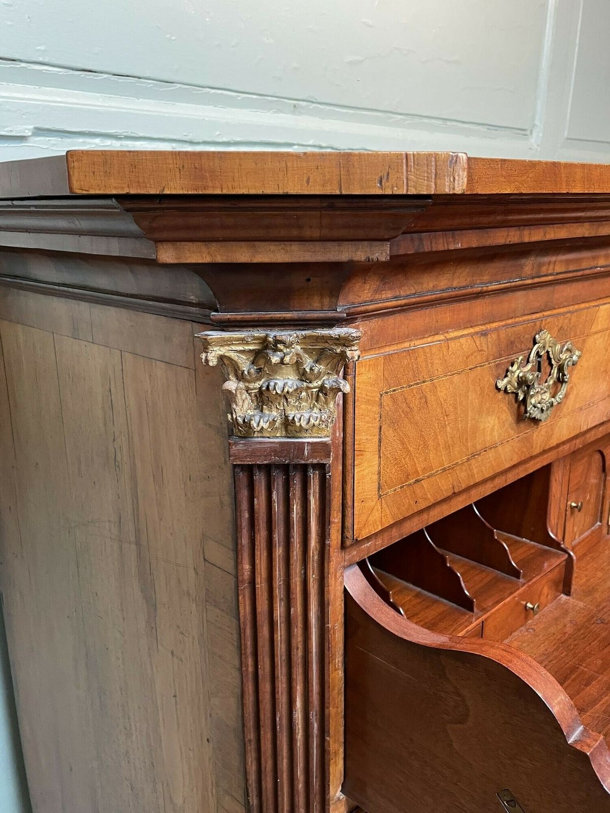 George II & Later Walnut Secretaire Chest photo vinterior