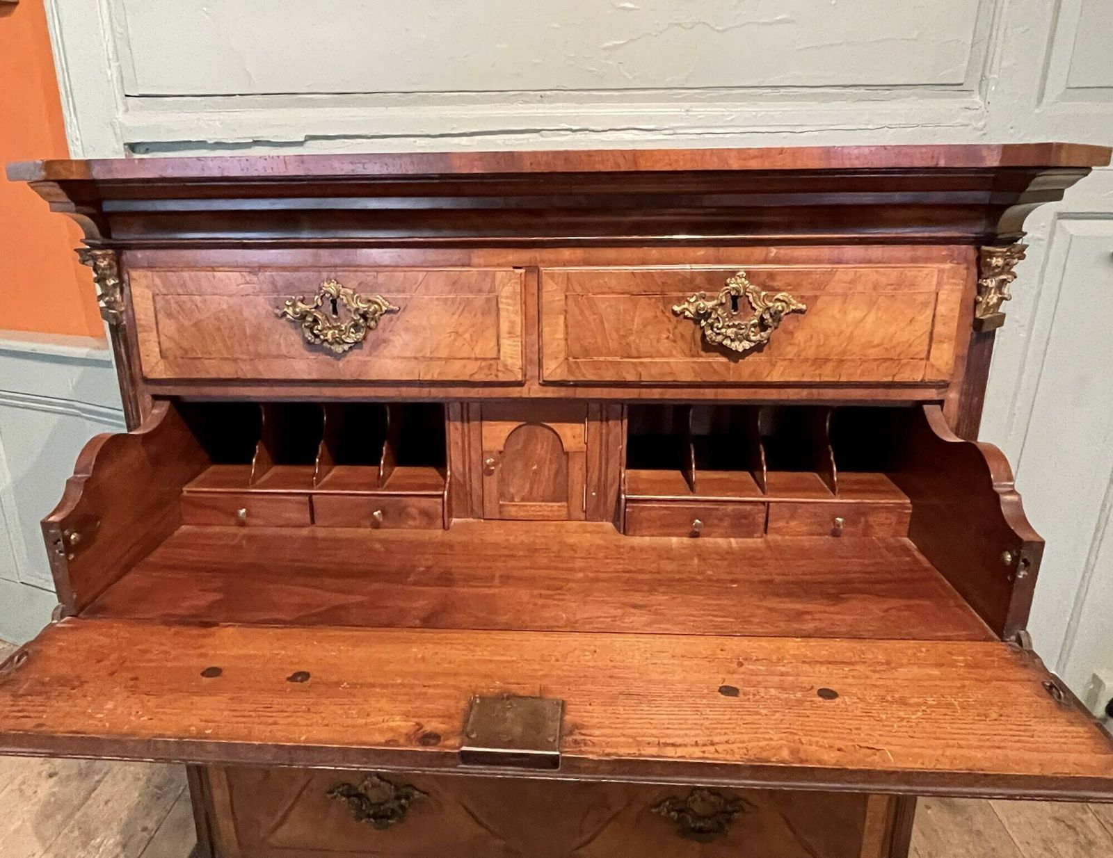 photo for sale George II & Later Walnut Secretaire Chest