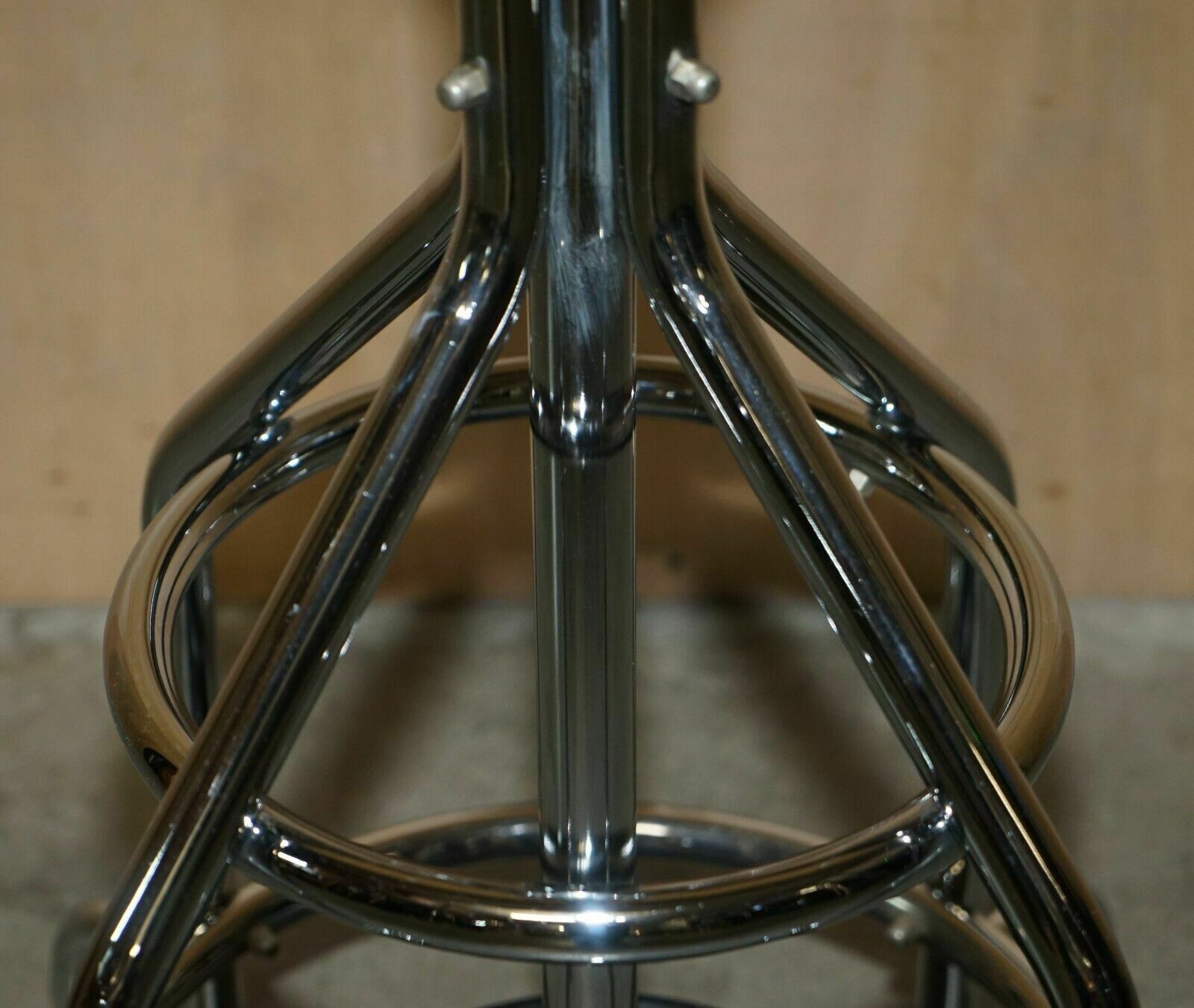 photo for sale Vintage Circa 1950's Spinning Top Industrial Chrome Framed Coat & Hat Stand