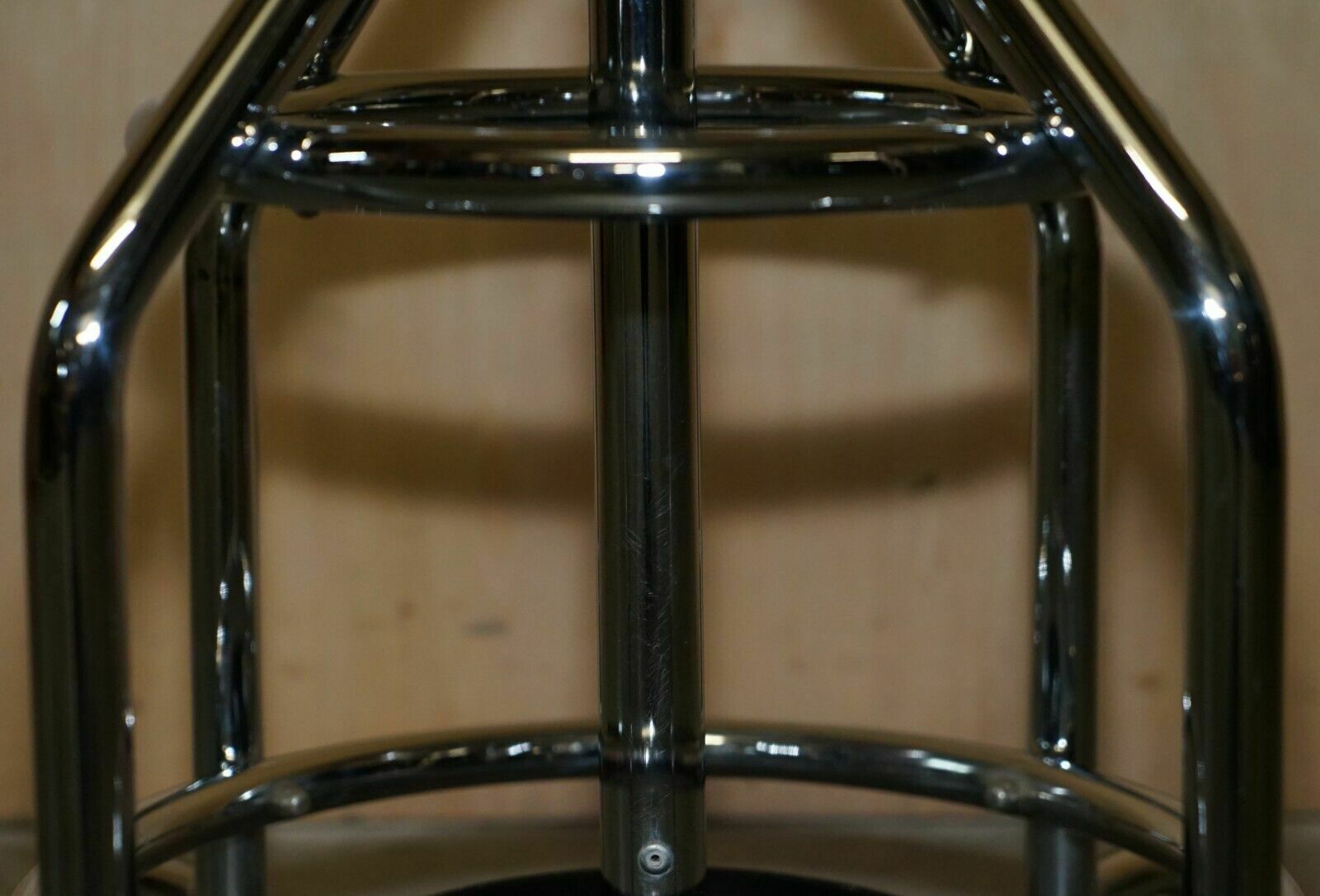 Furniture Vintage Circa 1950's Spinning Top Industrial Chrome Framed Coat & Hat Stand photo