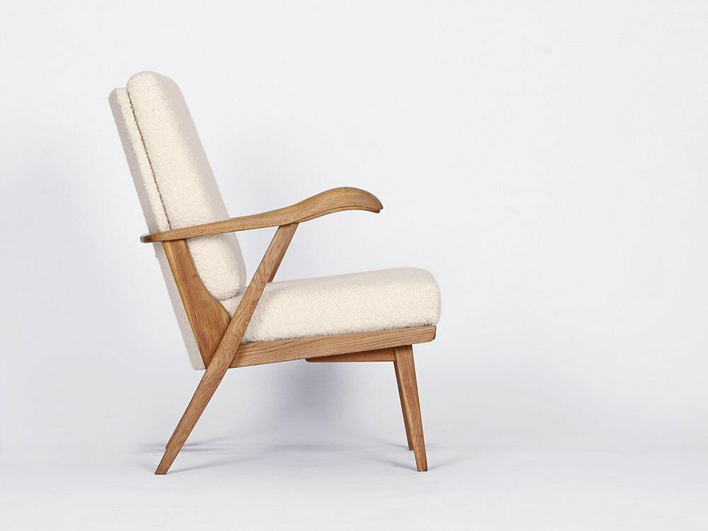Mid Century Boucle Armile Chair, 1960s photo buy