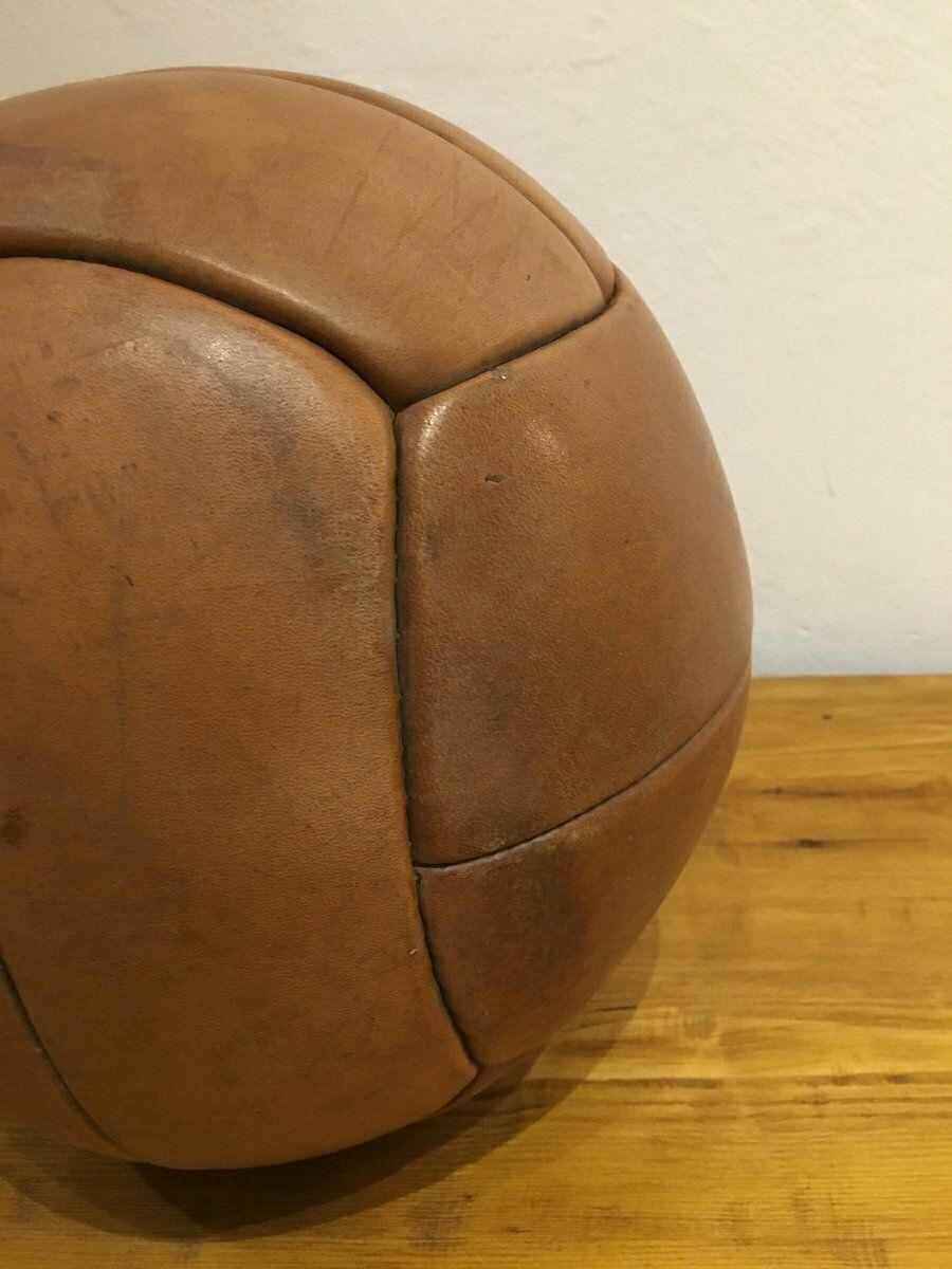 Vintage Leather Medicine Ball, 1930s photo vinterior