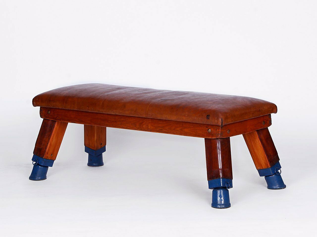 Vintage Leather Gym Bench, 1930s photo buy