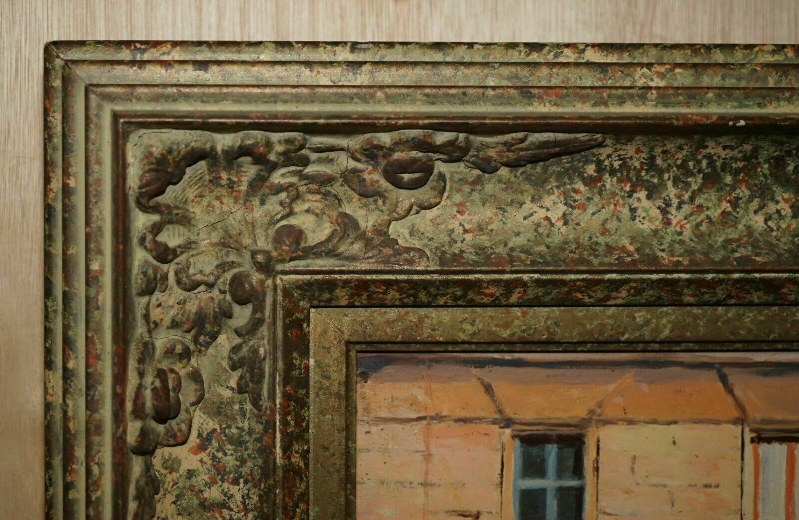 F.Labatino Signed Bar Pantheon Pizza Della Rotonda Oil Painting In Lovely Frame photo for sale