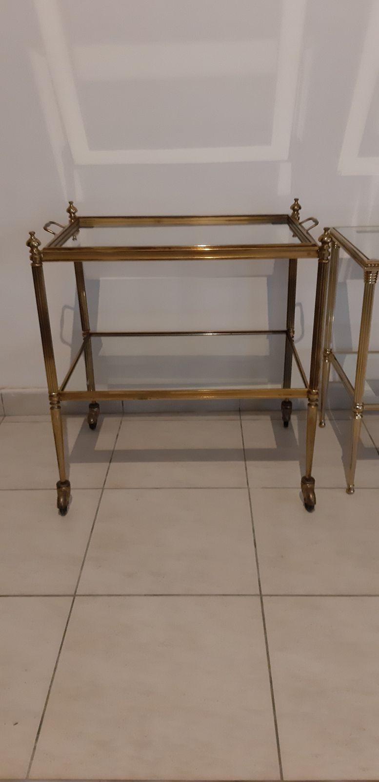 2 Lancel House Tables, 1970s, Vintage photo furniture