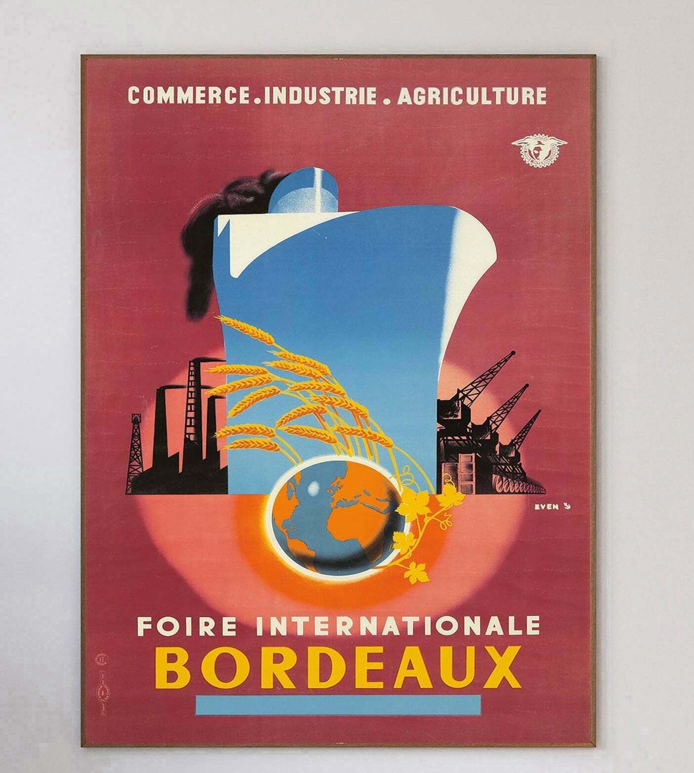 Foire Internationale Bordeaux Original Vintage Poster photo 896.0