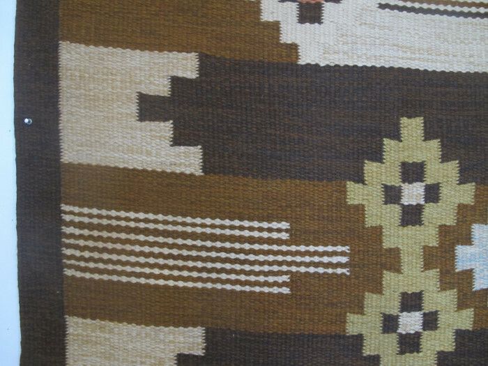 Vintage Swedish Wool Kilim, Mid 20th Century, 2.48m X 1.61m photo buy
