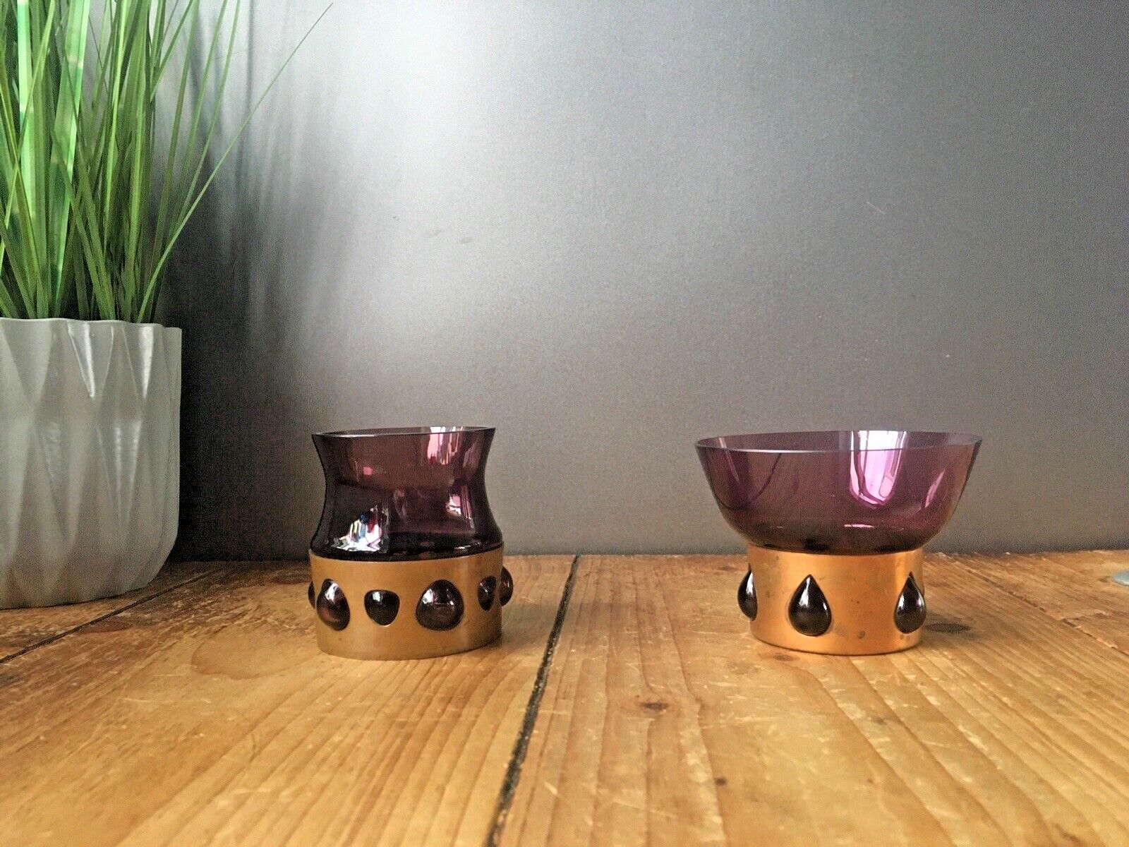 Home Decor Mid Century Modern 60's Finnish Kumela Copper Caged Glass Vase By Jan Salakari photo
