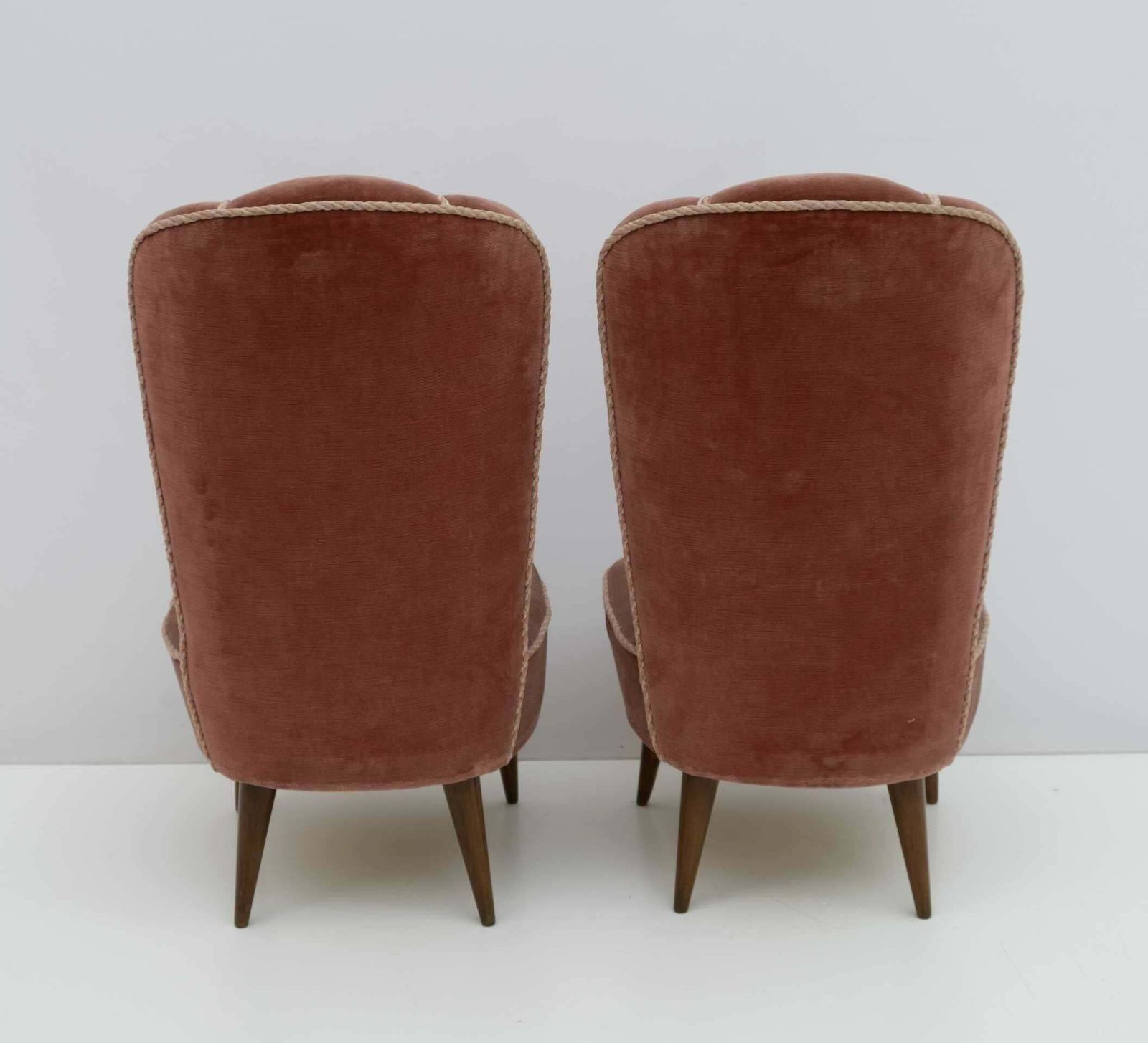 Pair Of Gio Ponti Mid Century Modern Italian Small Armchairs By Isa Bergamo, 50s photo buy