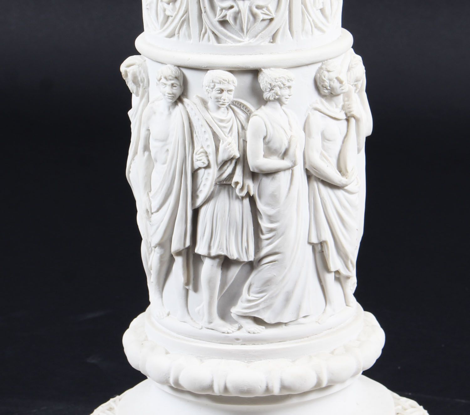 Art Vintage Composition Marble Bust Of Apollo On A Pedestal 20th Century photo