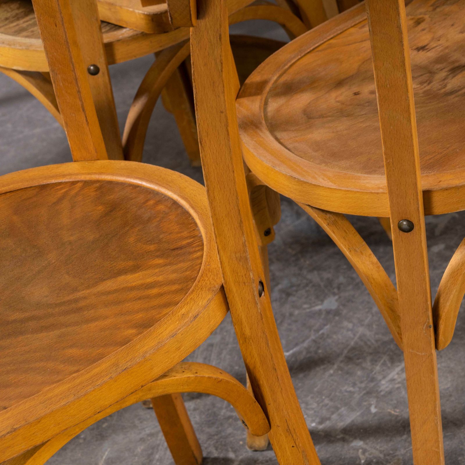 1950’s French Baumann Blonde Kick Leg Bentwood Dining Chairs – Various Quantities Available photo furniture