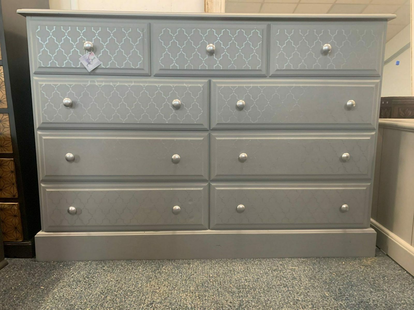 Large Chest Of Drawers Painted Bespoke Stencilled photo Furniture
