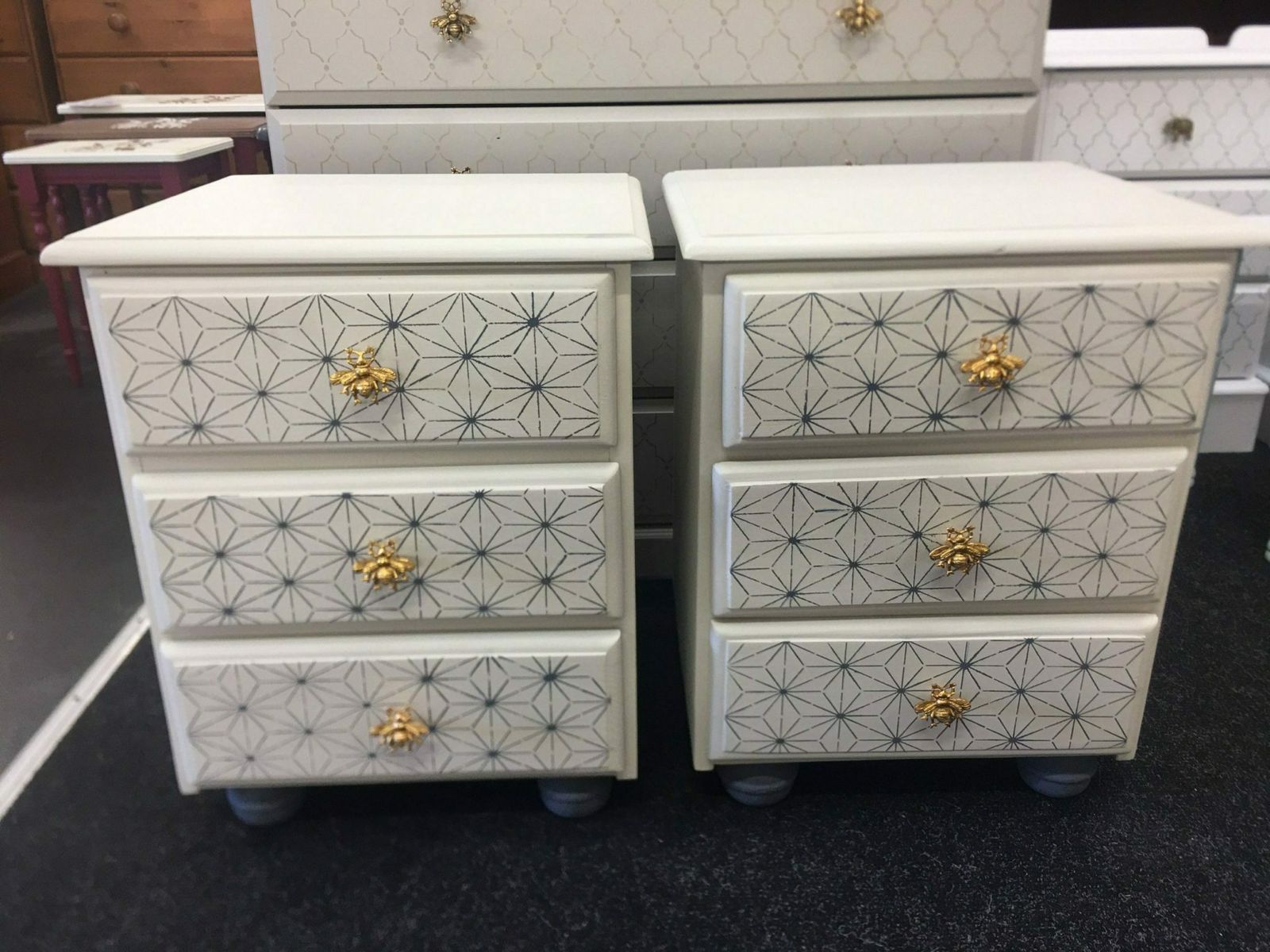 Bespoke Pair Of Bedside Tables photo for sale